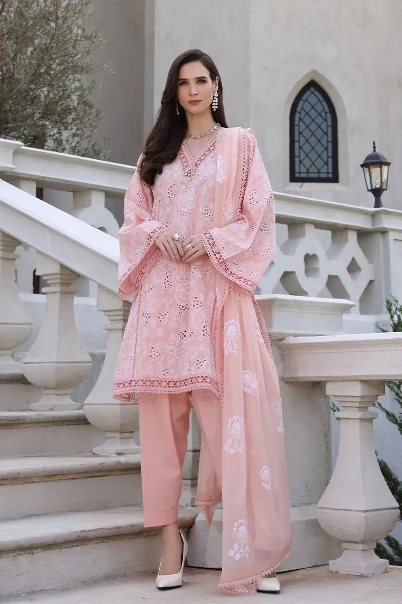 MP2045 - Bareeze Embroidered 3 Piece lawn dress with embroidered chiffon dupatta