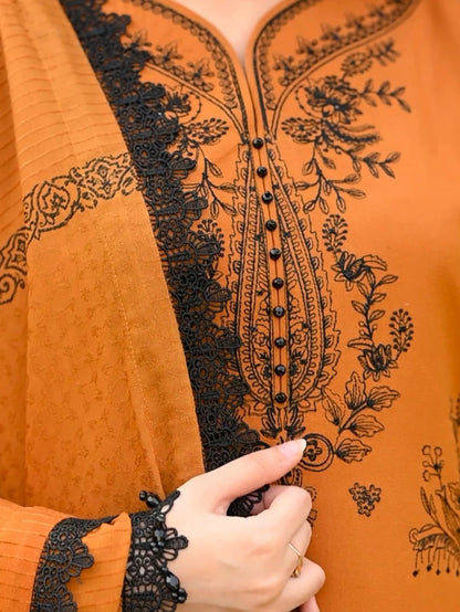 MP33135 - Libass - Winter 3PC Dhanak Embroidered Suit