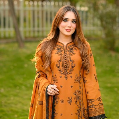 MP33135 - Libass - Winter 3PC Dhanak Embroidered Suit