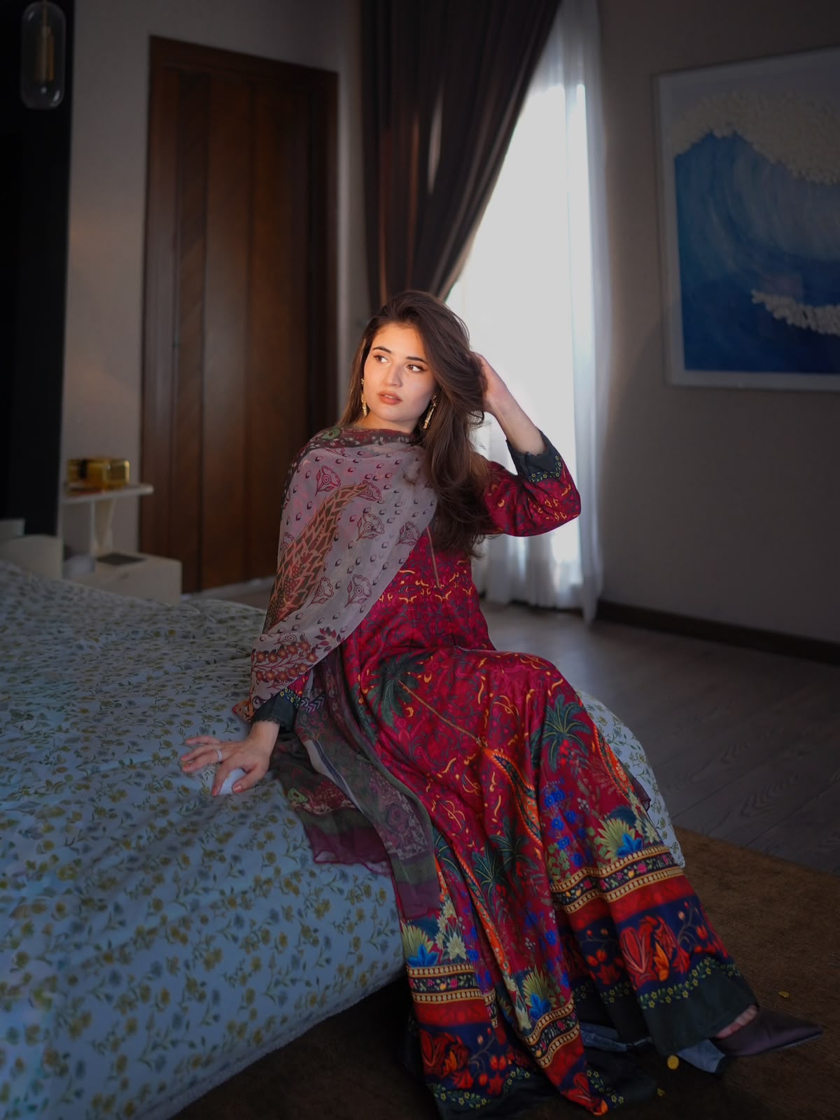 MP1225 - kiswazirwa - Summer Lawn Digital Printed Frock 3Pc