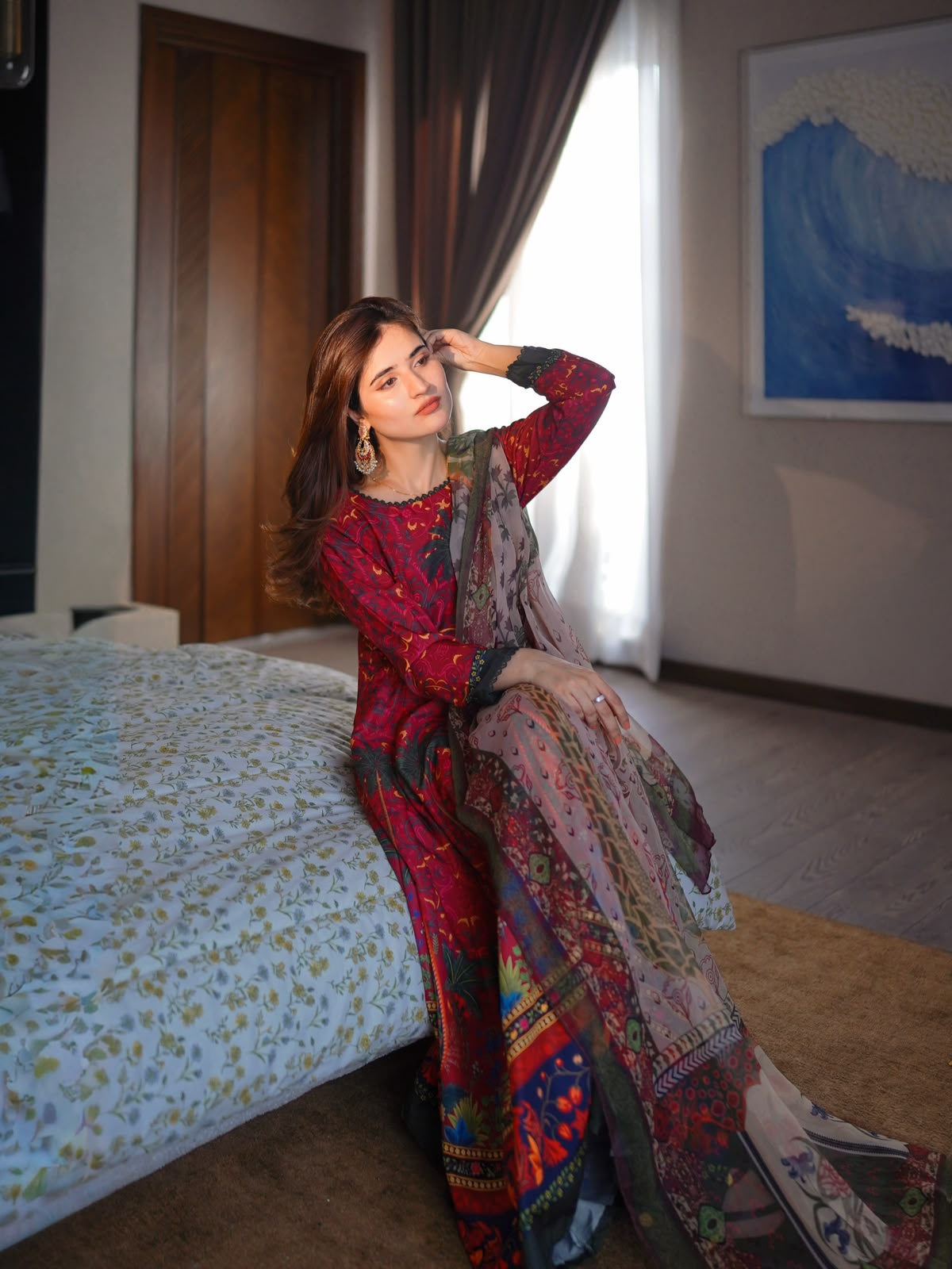 MP1225 - kiswazirwa - Summer Lawn Digital Printed Frock 3Pc