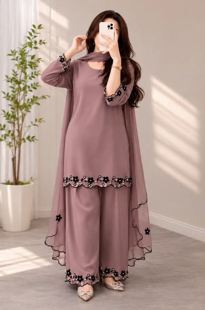 MP1320 - Bunaai - Winter-3PC Shamooz Silk Embroidered Suit