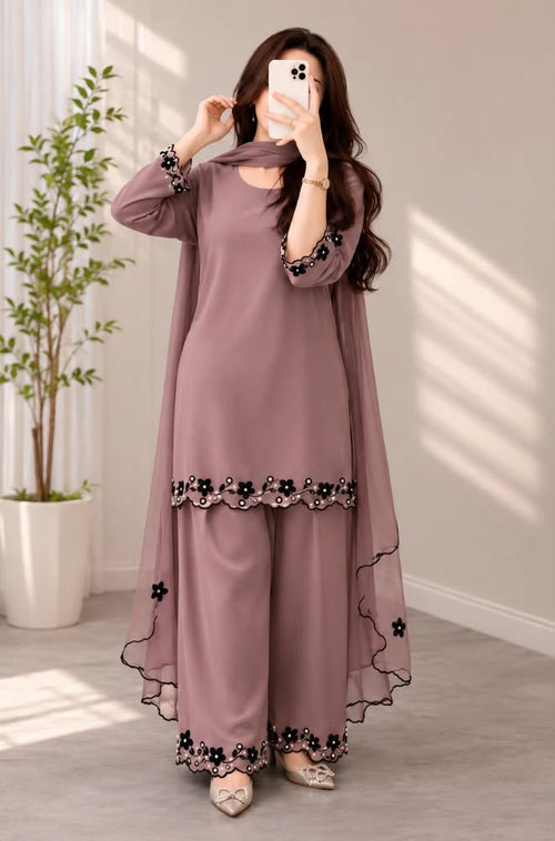 MP1320 - Bunaai - Winter-3PC Shamooz Silk Embroidered Suit