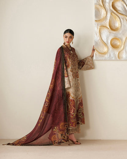 MP1332 - Jazmin - Winter 3PC Karandi Digital Print Dress