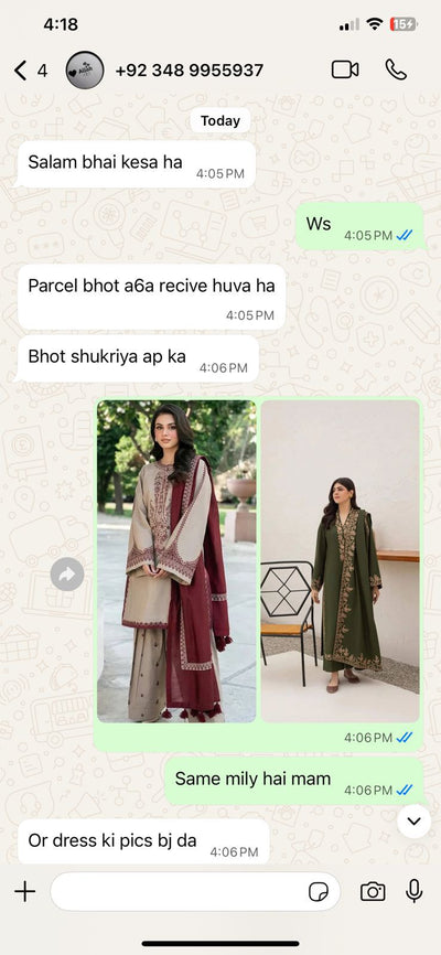 WhatsApp review from Hina Baber