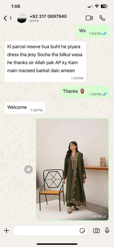 WhatsApp review from Happy Customer