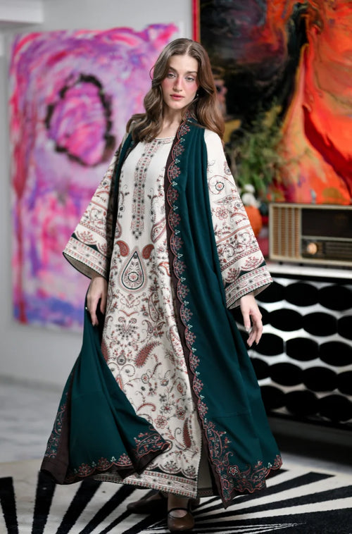 MP1313 - ZAIB - Winter 3PC Dhanak Embroidered Suit