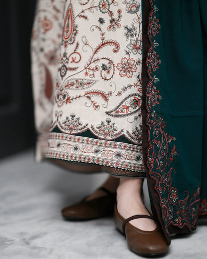 MP1313 - ZAIB - Winter 3PC Dhanak Embroidered Suit