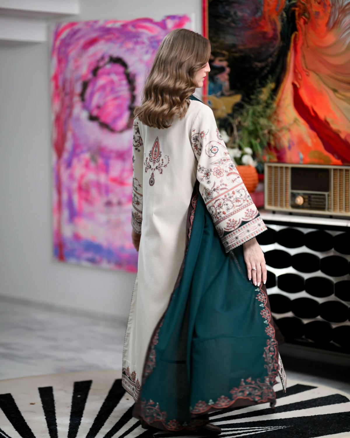 MP1313 - ZAIB - Winter 3PC Dhanak Embroidered Suit