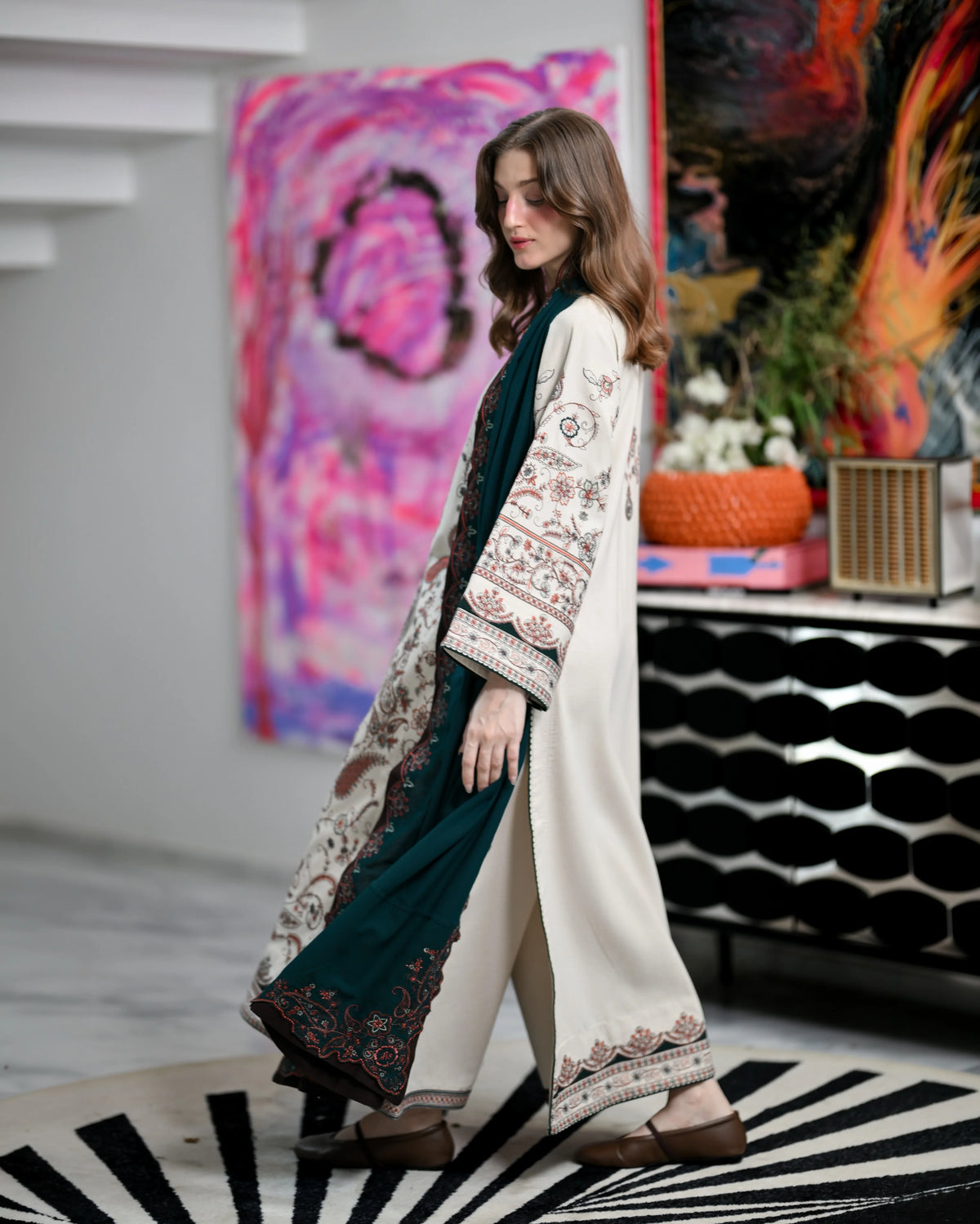 MP1313 - ZAIB - Winter 3PC Dhanak Embroidered Suit