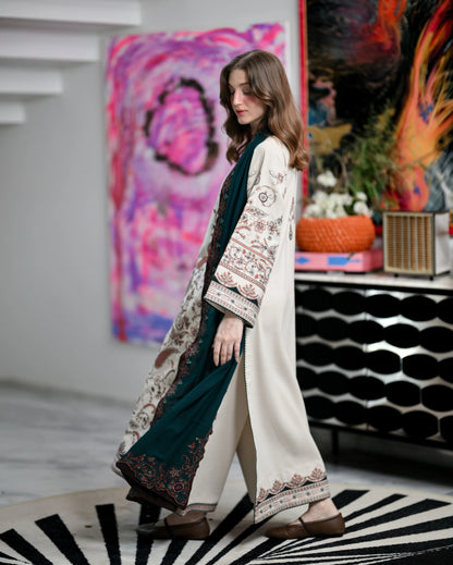 MP1313 - ZAIB - Winter 3PC Dhanak Embroidered Suit