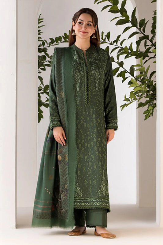 MP1122-winter SOBIA NAZIR- 3PC DHANAK EMBROIDERED SHIRT WITH WOOL PRINT SHAWL