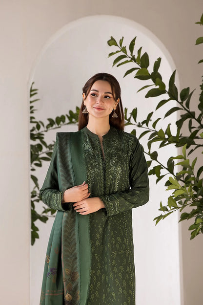 MP1122-winter SOBIA NAZIR- 3PC DHANAK EMBROIDERED SHIRT WITH WOOL PRINT SHAWL