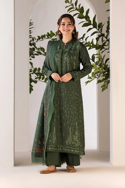 MP1122-winter SOBIA NAZIR- 3PC DHANAK EMBROIDERED SHIRT WITH WOOL PRINT SHAWL