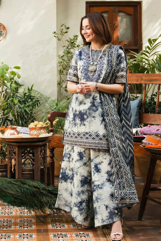 mp1205-Faiza Saqlain 3PC Embroidery Dhanak Printed Suit
