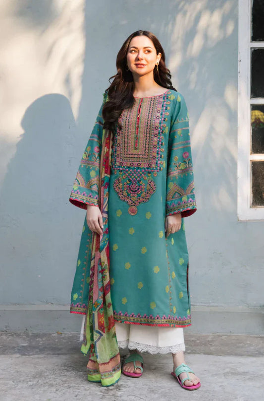 Mp1085 - Zara Shahjahan - 3PC Lawn Embroidered Suit