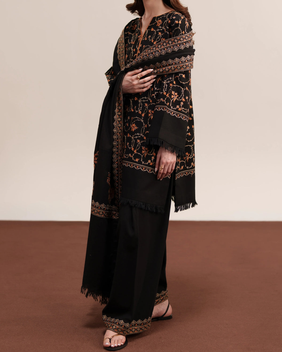 MP1344 - Ziva - Winter 3PC Dhanak Embroidered Suit