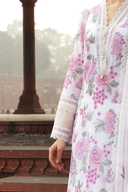 MP245-Bareeze -Embroided 3pc lawn dress with embroidered chiffon dupatta