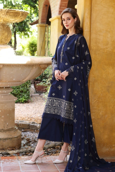 MP208-BAREEZE-EMBROIDERED 3PC LAWN DRESS WITH EMBROIDERED CHIFFON DUPATTA