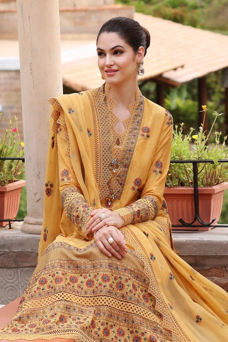 MP222-BAREEZE-EMBROIDERED 3PC LAWN DRESS WITH EMBROIDERED CHIFFON DUPATTA