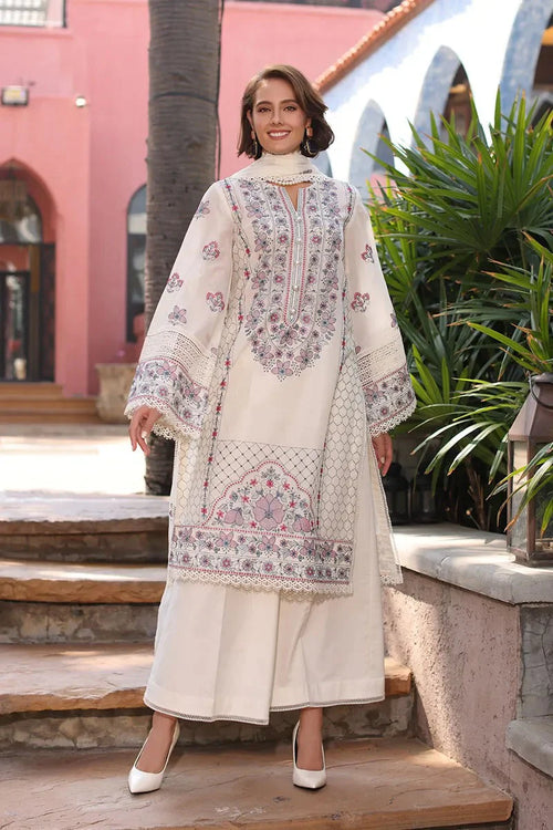 MP2006 - Bareeze Embroidered 3 Piece lawn dress with embroidered chiffon dupatta