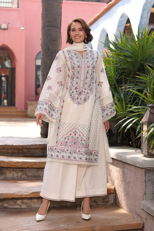 MP2006 - Bareeze Embroidered 3 Piece lawn dress with embroidered chiffon dupatta
