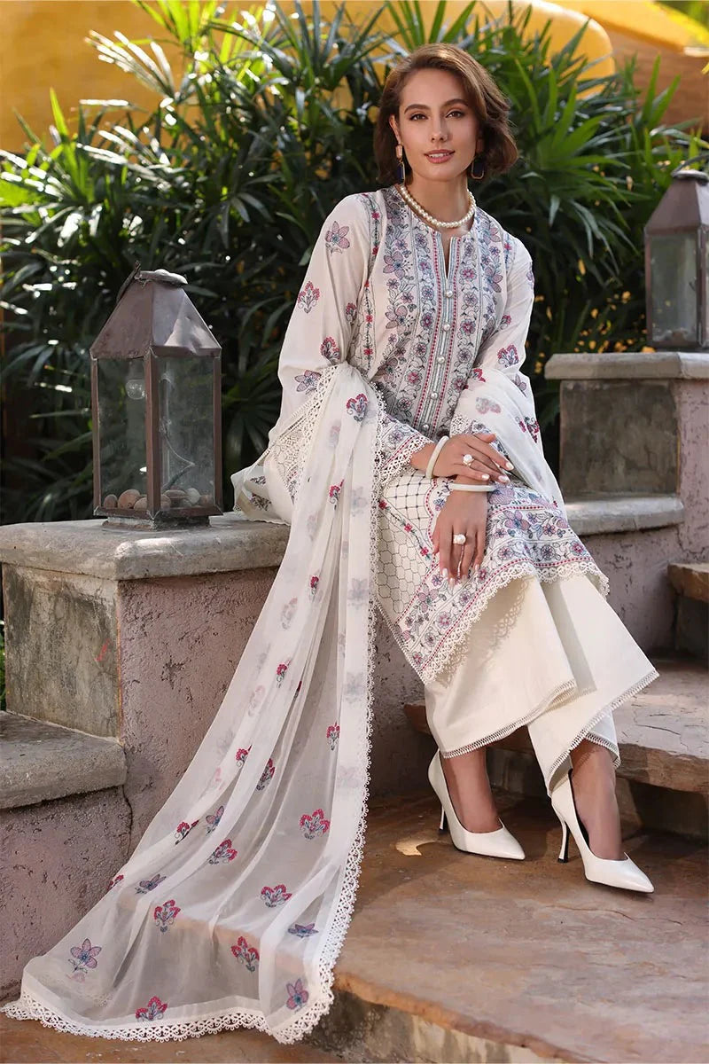 MP2006 - Bareeze Embroidered 3 Piece lawn dress with embroidered chiffon dupatta