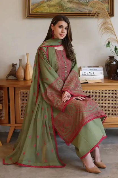 MP1002 - Bareeze 3 Piece Embroidered Lawn Suit