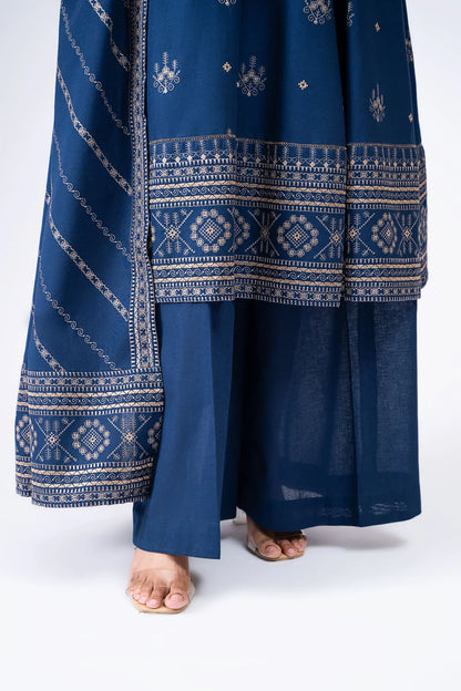 MP578-WINTER 3-Pc Embroidered Dhanak Suit with Heavy Embroidered Dhanak Shawll