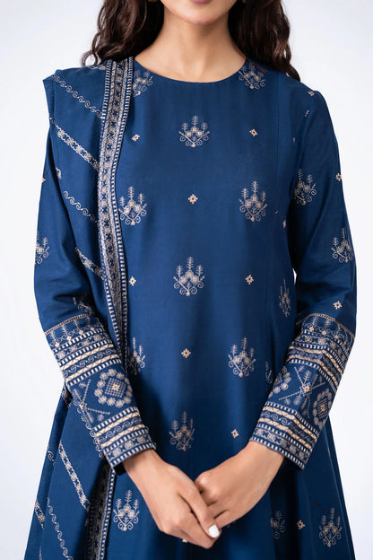 MP578-WINTER 3-Pc Embroidered Dhanak Suit with Heavy Embroidered Dhanak Shawll