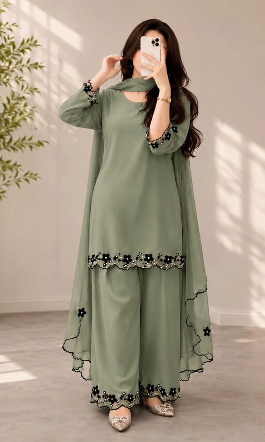 MP1250 - Maliha - Summer-3PC Lawn Embroidered Suit