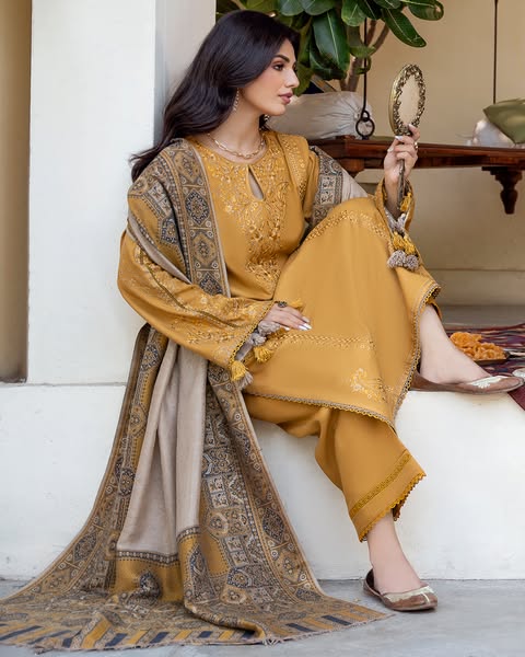 MP33103 - izel - Winter 3PC Dhanak Embroidered Suit