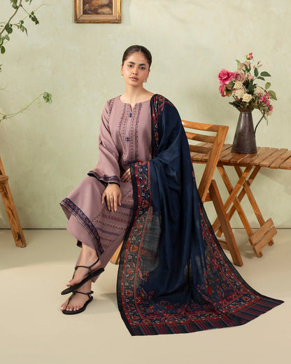 Mp33106-izel - Winter 3PC Dhanak Embroidered Suit