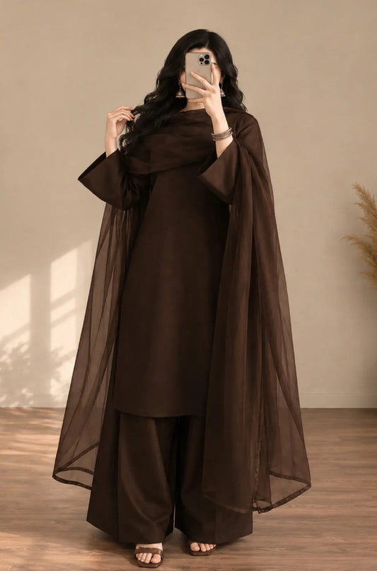 MP1352 - Bunaai - Winter-3PC Shamooz Silk Embroidered Suit