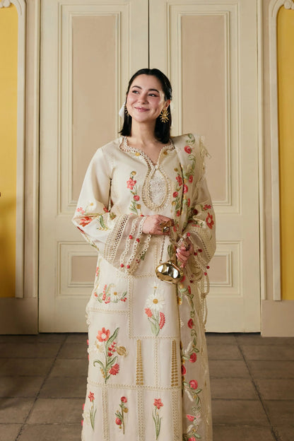 MP1219 - Hala -Summer 3pc Suit Embroidered Lawn