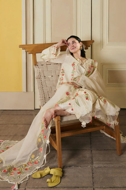 MP1219 - Hala -Summer 3pc Suit Embroidered Lawn