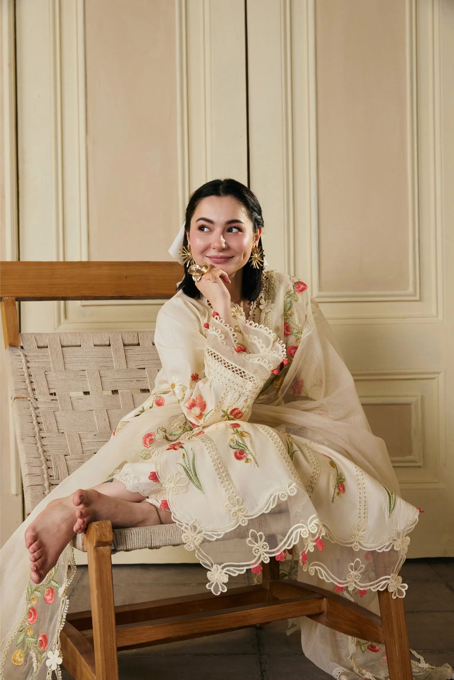 MP1219 - Hala -Summer 3pc Suit Embroidered Lawn