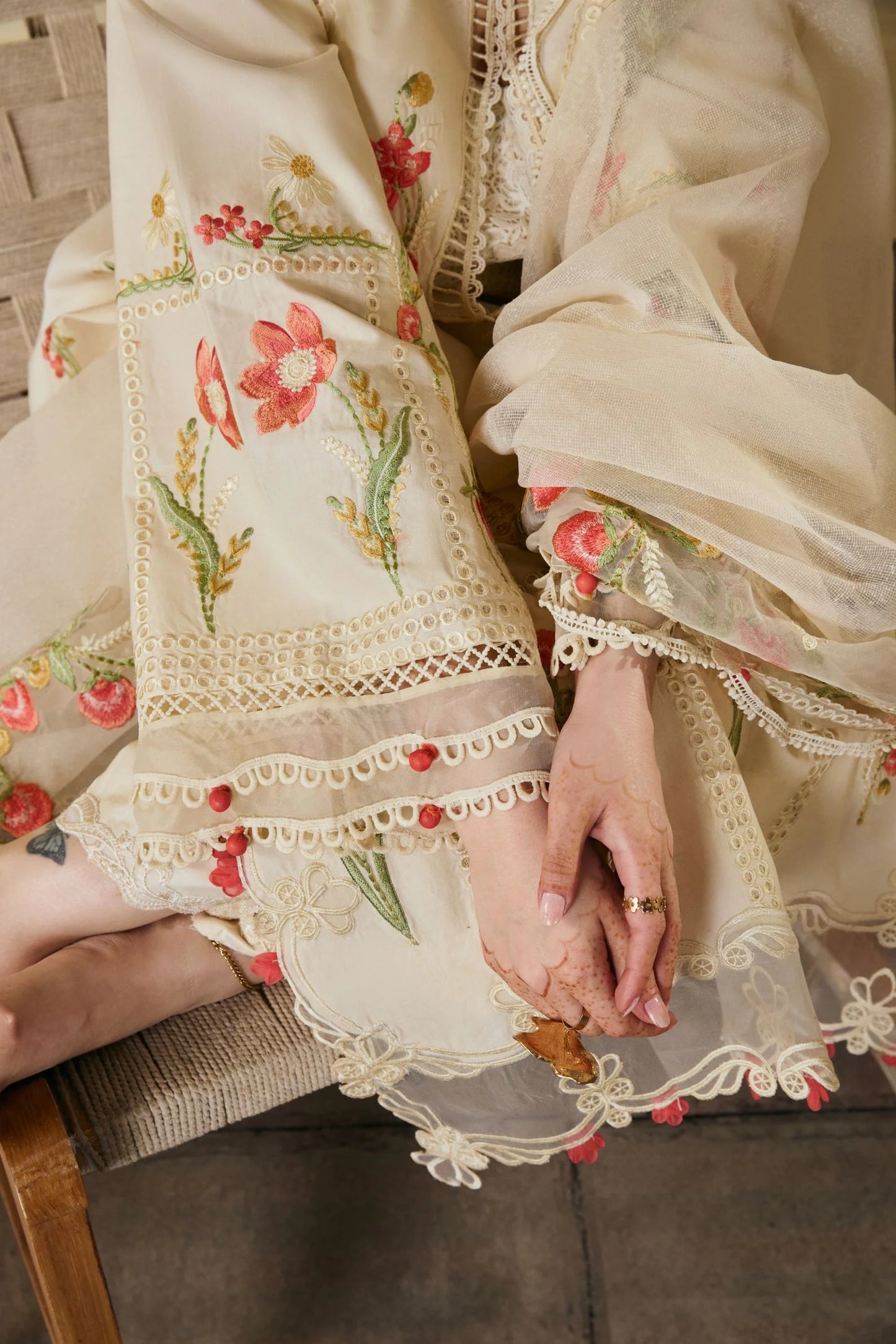 MP1219 - Hala -Summer 3pc Suit Embroidered Lawn