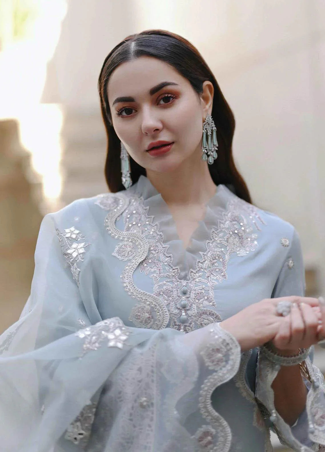 MP1037 - QALAMKAR 3PC Lawn Embroidered Suit