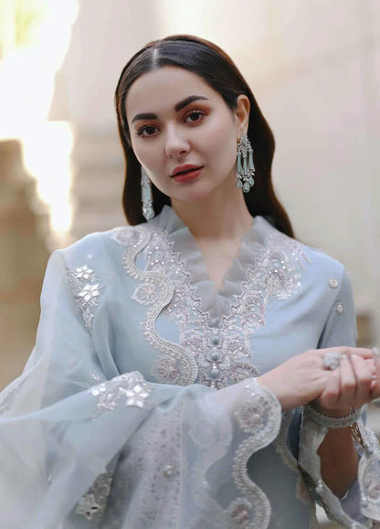 MP1037 - QALAMKAR 3PC Lawn Embroidered Suit