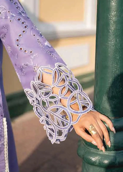 MP204-3 Piece Unstitched Heavy Embroidered Lawn Suit With Digital Printed Silk Dupatta