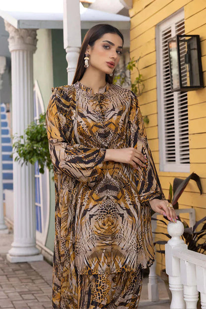 MP708-3Pc Digital Printed Lawn Shirt With Printed Lawn Trouser and Chiffon Dupatta