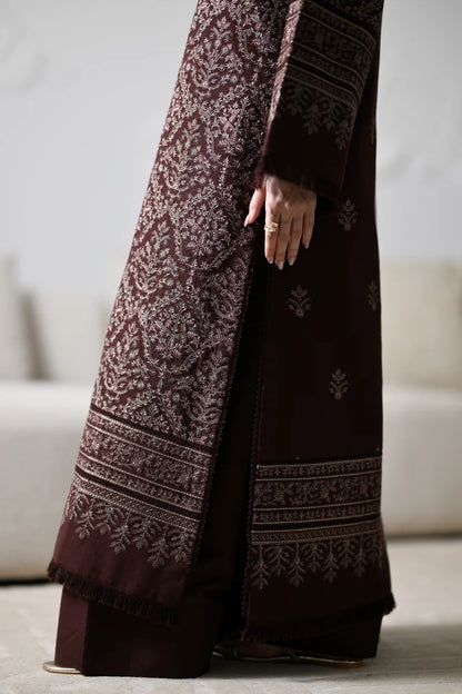 MP1345 - ZAIB - Winter 3PC Dhanak Embroidered Suit