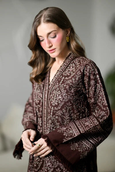 MP1345 - ZAIB - Winter 3PC Dhanak Embroidered Suit