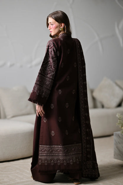 MP1345 - ZAIB - Winter 3PC Dhanak Embroidered Suit