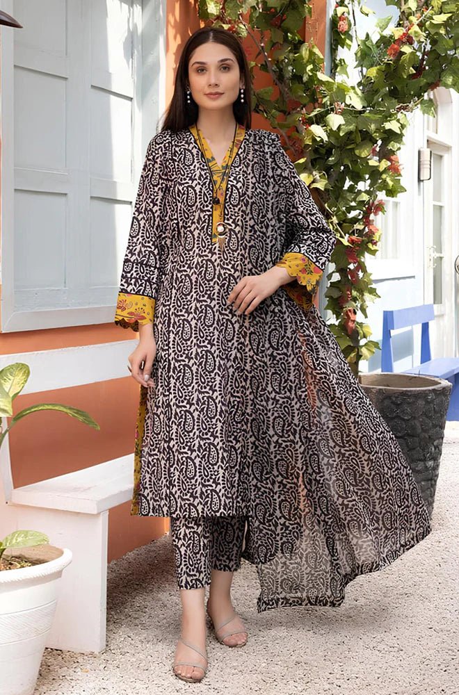 MP278-3 Piece Unstitched Digital Printed Airjet Lawn Suit
