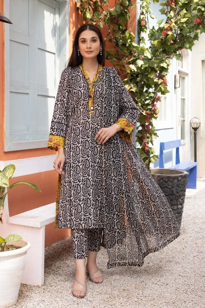 MP278-3 Piece Unstitched Digital Printed Airjet Lawn Suit