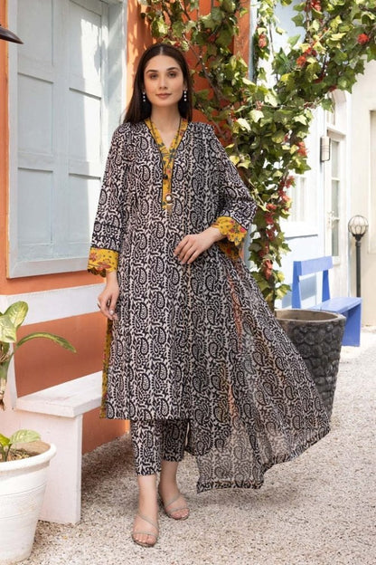 MP278-3 Piece Unstitched Digital Printed Airjet Lawn Suit